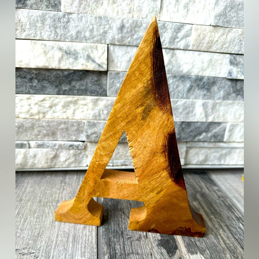 Wooden Carved Letter “ A”  Free Standing or Wall Decor